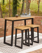 Load image into Gallery viewer, Town Wood Brown/Black Outdoor Counter Table Set (Set of 3)
