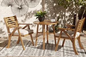 Vallerie Brown Outdoor Chairs with Table Set (Set of 3)