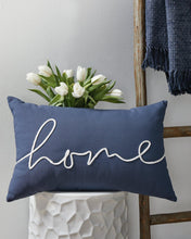 Load image into Gallery viewer, Velvetley Navy/White Pillow
