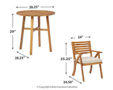 Load image into Gallery viewer, Vallerie Brown Outdoor Chairs with Table Set (Set of 3)
