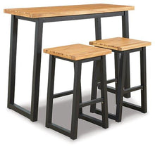 Load image into Gallery viewer, Town Wood Brown/Black Outdoor Counter Table Set (Set of 3)
