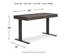 Load image into Gallery viewer, Zendex Dark Brown 55&quot; Adjustable Height Desk
