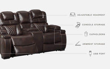 Load image into Gallery viewer, Warnerton - Pwr Rec Loveseat/con/adj Hdrst
