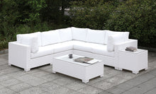 Load image into Gallery viewer, Somani Light Gray Wicker/Ivory Cushion U-Sectional + Ottoman
