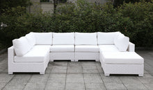 Load image into Gallery viewer, Somani Light Gray Wicker/Ivory Cushion L-Sectional + Coffee Table
