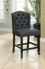 Load image into Gallery viewer, SANIA Antique Black Counter Ht. Wingback Chair (2/CTN)
