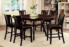 Load image into Gallery viewer, BRENT II Dark Cherry 7 Pc. Counter Ht. Dining Table Set
