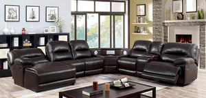 Glasgow Brown Sectional w/ Speaker Wedge