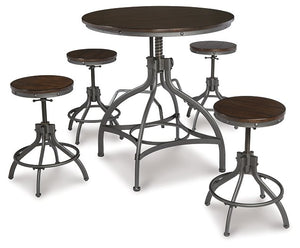 Odium Counter Height Dining Table and Bar Stools (Set of 5)