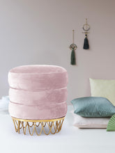 Load image into Gallery viewer, Revolve Pink Velvet Ottoman/Stool
