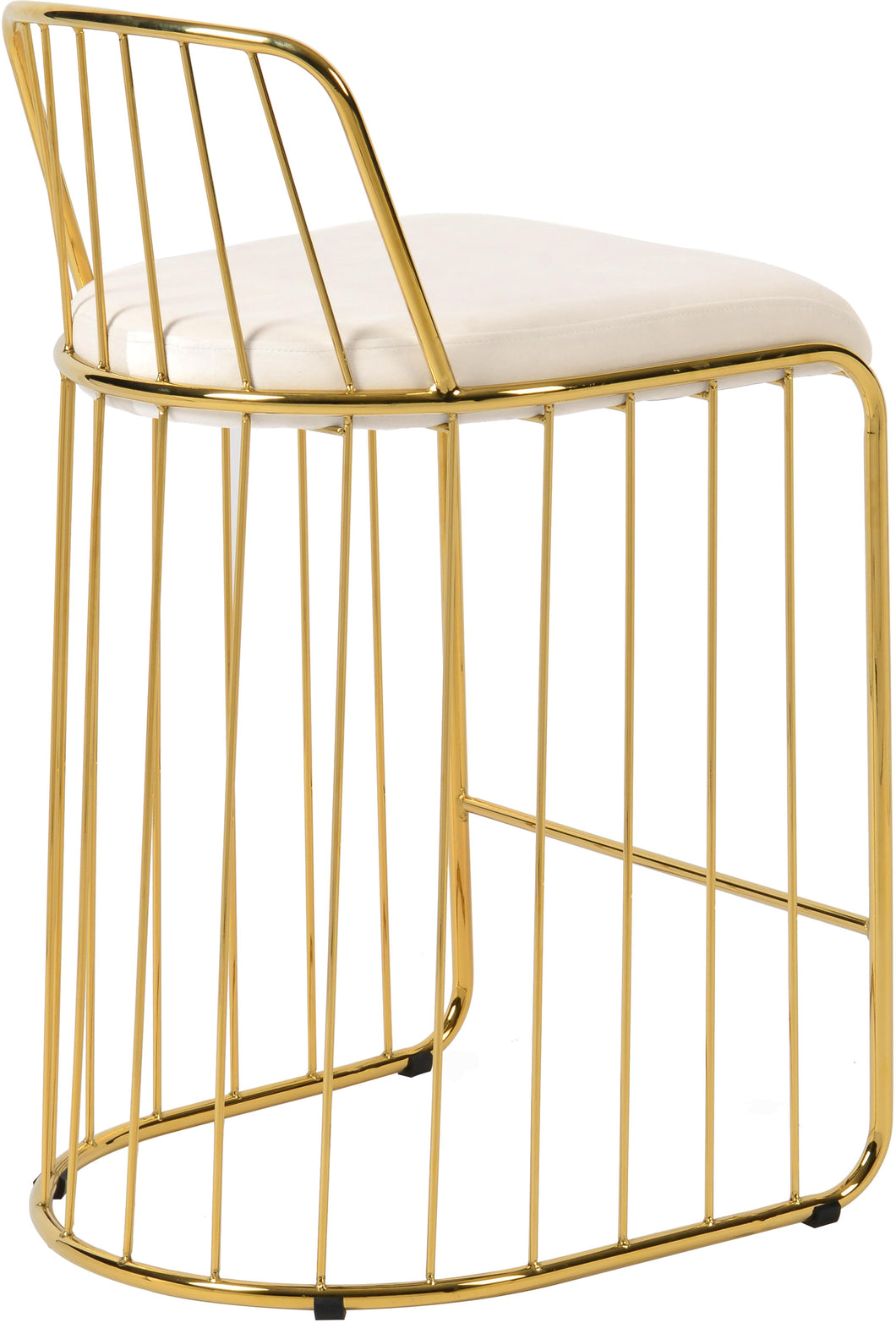 Gio Cream Velvet Stool