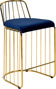 Gio Navy Velvet Stool