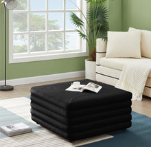 Load image into Gallery viewer, Lorenzo Black Velvet Ottoman
