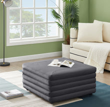 Load image into Gallery viewer, Lorenzo Grey Velvet Ottoman
