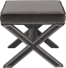 Load image into Gallery viewer, Nixon Grey Velvet Ottoman/Bench
