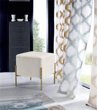 Load image into Gallery viewer, Isla Cream Velvet Ottoman/Stool
