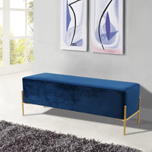 Load image into Gallery viewer, Isla Navy Velvet Bench

