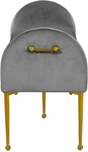 Owen Grey Velvet Bench