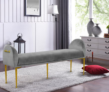 Load image into Gallery viewer, Owen Grey Velvet Bench
