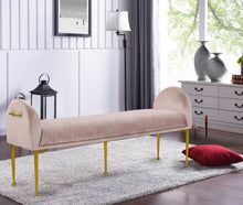 Load image into Gallery viewer, Owen Pink Velvet Bench
