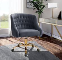 Load image into Gallery viewer, Arden Grey Velvet Office Chair
