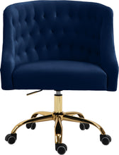 Load image into Gallery viewer, Arden Navy Velvet Office Chair
