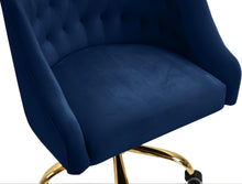 Load image into Gallery viewer, Arden Navy Velvet Office Chair
