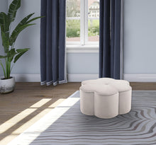 Load image into Gallery viewer, Daisy Cream Velvet Ottoman
