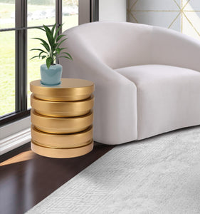 Levels Brushed Gold End Table