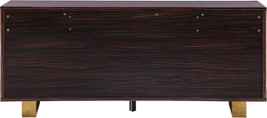 Excel Brown Zebra Wood Veneer Lacquer Sideboard/Buffet