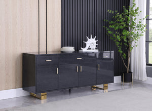 Excel Grey Oak Veneer Lacquer Sideboard/Buffet