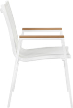 Load image into Gallery viewer, Nizuc White Mesh Waterproof Fabric Outdoor Patio Aluminum Mesh Dining Arm Chair
