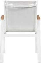 Load image into Gallery viewer, Nizuc White Mesh Waterproof Fabric Outdoor Patio Aluminum Mesh Dining Arm Chair
