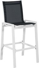 Load image into Gallery viewer, Nizuc Black Mesh Waterproof Fabric Outdoor Patio Aluminum Mesh Barstool
