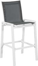 Load image into Gallery viewer, Nizuc Grey Mesh Waterproof Fabric Outdoor Patio Aluminum Mesh Barstool
