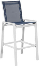 Load image into Gallery viewer, Nizuc Navy Mesh Waterproof Fabric Outdoor Patio Aluminum Mesh Barstool
