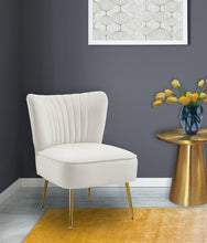 Load image into Gallery viewer, Tess Cream Velvet Accent Chair
