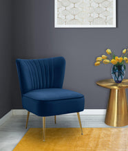 Load image into Gallery viewer, Tess Navy Velvet Accent Chair
