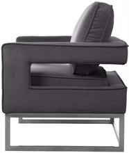 Load image into Gallery viewer, Noah Grey Velvet Accent Chair
