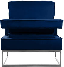 Load image into Gallery viewer, Noah Navy Velvet Accent Chair
