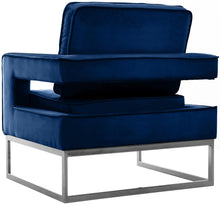 Load image into Gallery viewer, Noah Navy Velvet Accent Chair
