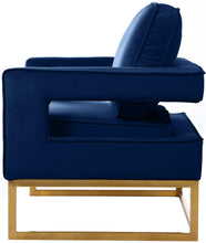 Load image into Gallery viewer, Noah Navy Velvet Accent Chair
