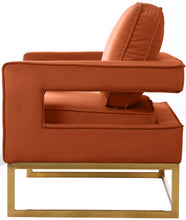 Load image into Gallery viewer, Noah Cognac Velvet Accent Chair
