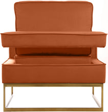 Load image into Gallery viewer, Noah Cognac Velvet Accent Chair
