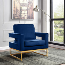 Load image into Gallery viewer, Noah Navy Velvet Accent Chair
