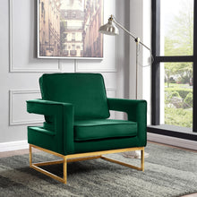 Load image into Gallery viewer, Noah Green Velvet Accent Chair
