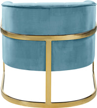 Load image into Gallery viewer, Carter Aqua Velvet Accent Chair
