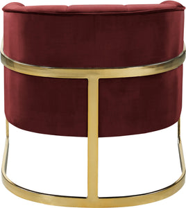 Carter Burgundy Velvet Accent Chair