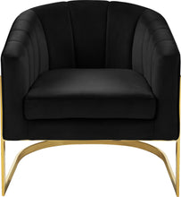 Load image into Gallery viewer, Carter Black Velvet Accent Chair
