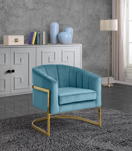 Load image into Gallery viewer, Carter Aqua Velvet Accent Chair
